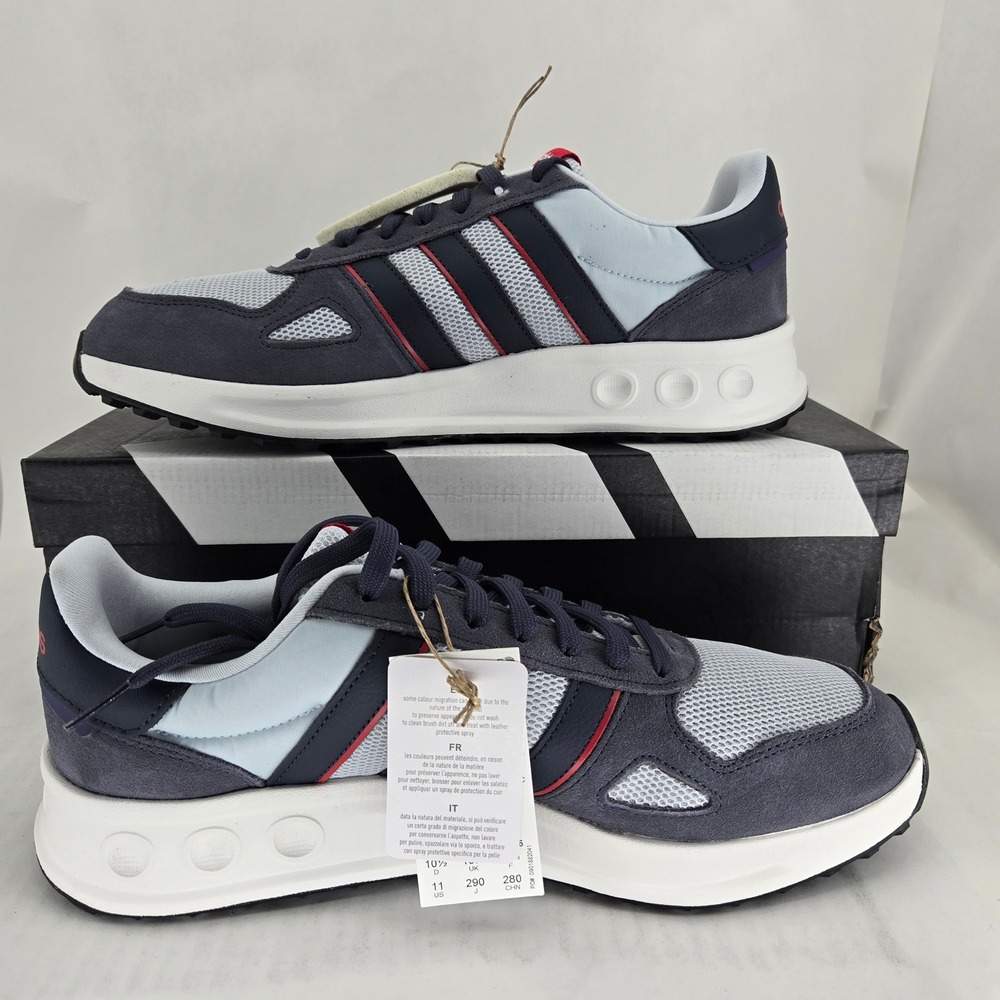 Adidas Run 84 Mens Navy Grey Red Cloudfoam Sneakers JR8712 Size 11 NEW